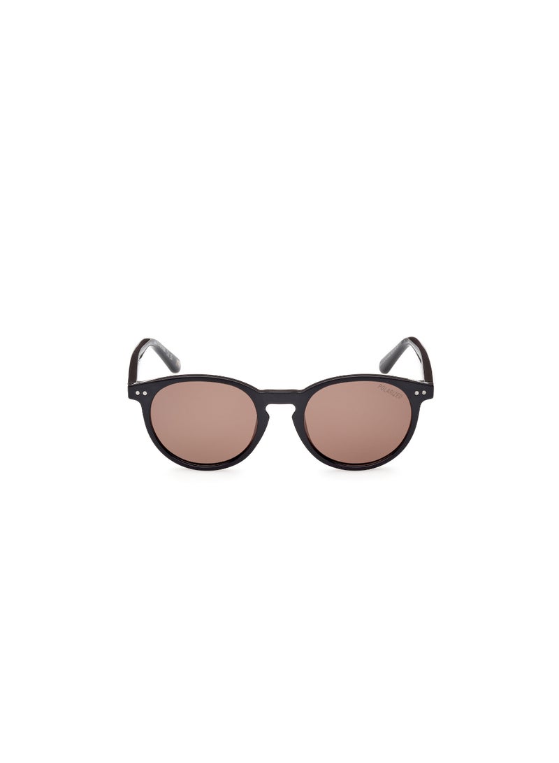 SKECHERS Men's Polarized Round Shape Plastic Sunglasses SE627501H48 - Lens Size: 48 Mm - Shiny Black - Image 2